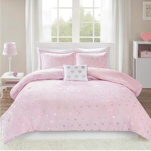 Mi Zone Twin Pink/Silver 3 Pc Rosalie Comforter Set for Girls👧🏻